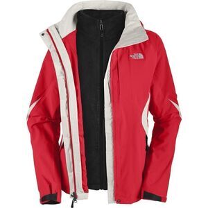 The North Face Women's Red and White Ski Jacket